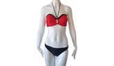 Red & Black Push Up Two Piece Swimsuit, Bikini